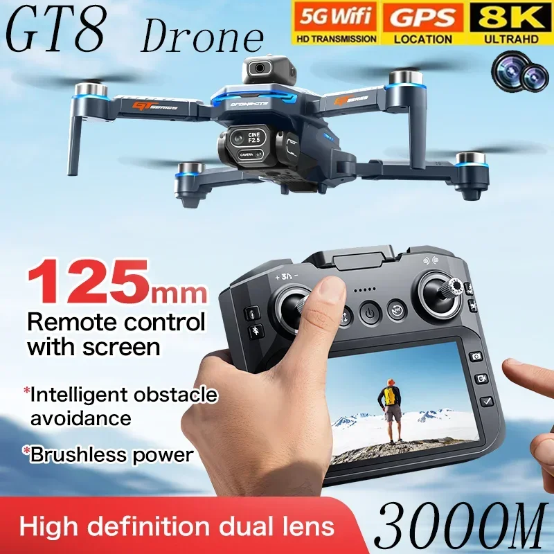 Drone Camera Professional - GT8 Drone Obstakelvermijdende Band met 4,3-inch
