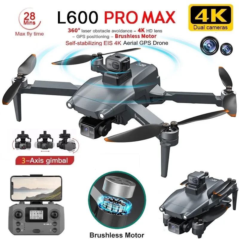 Drone Camera With Gimbal - L600 PRO MAX GPS Drone Professionele